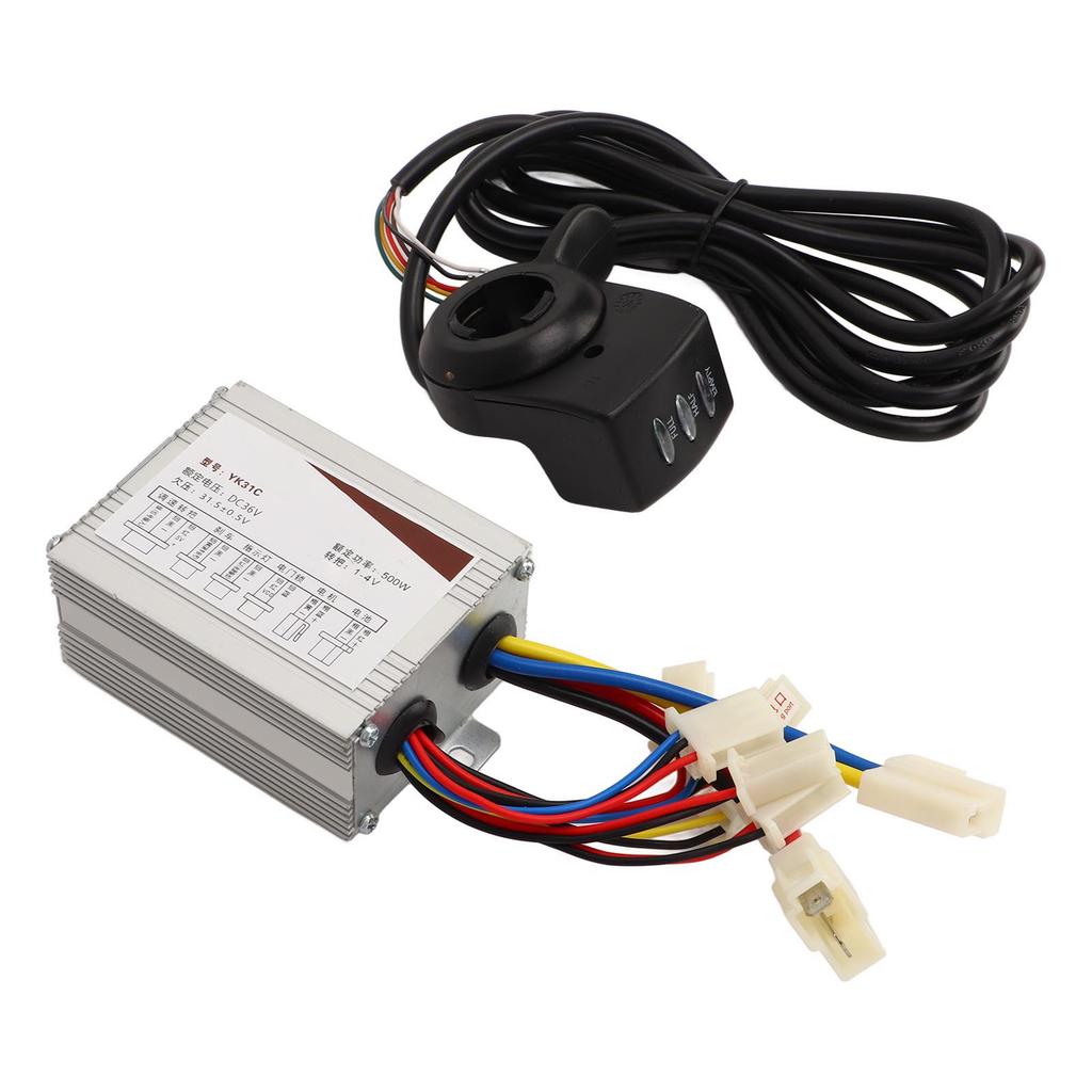 36V 500W Контроллер скорости двигателя Комплект дроссельной заслонки под палец Алюминиевый сплав Комплект для переоборудования электровелосипеда для электрического трехколесного велосипеда