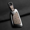Zinc Alloy + Leather 5 Buttons Car Key Case Cover Fob Holder Shell for Cadillac CT4 CT5 CT4-V C8 Corvette 2020 2021 Escalade