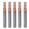 5mm 4 Flutes Nano Coating Spiral End Mill Tungsten Steel CNC Milling Cutter Bit (5pcs)