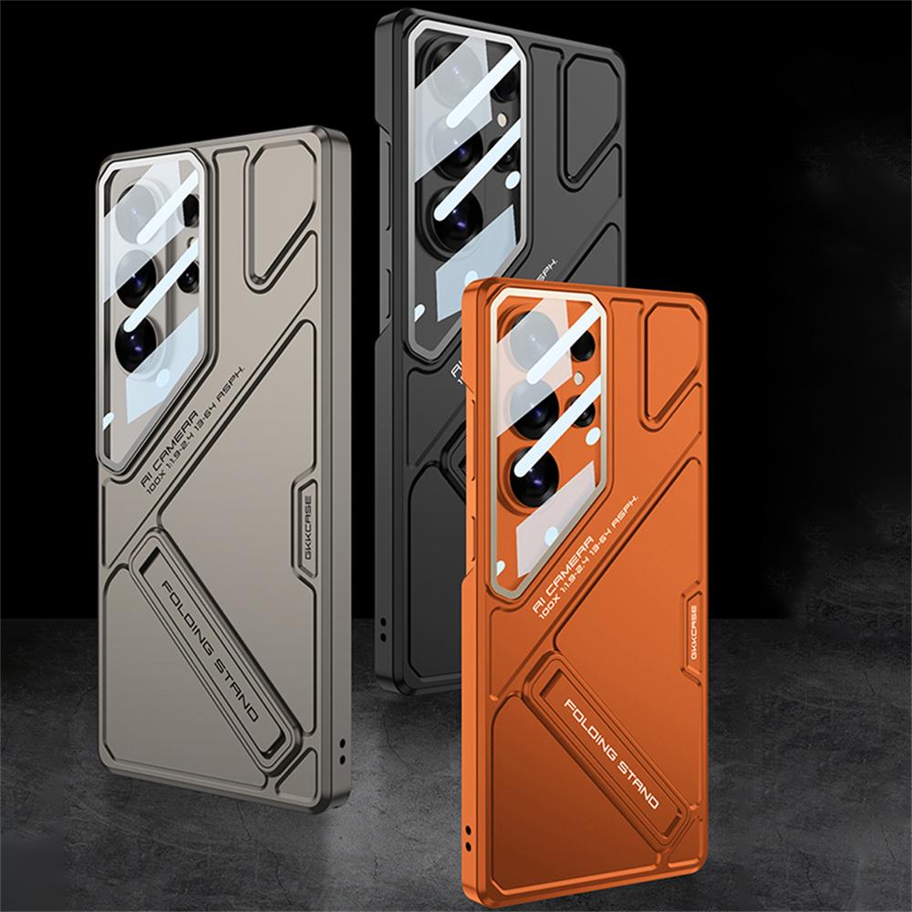 Aluminum Alloy Shockproof Armor Phone Case for Samsung Galaxy S26 Ultra Metal Stand Holder Bracket Glass Camera Protect Cover