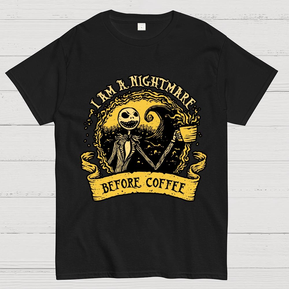 I Am A Nightmare Before Coffee Cotton Summer Casual Cool Loose T-Shirt