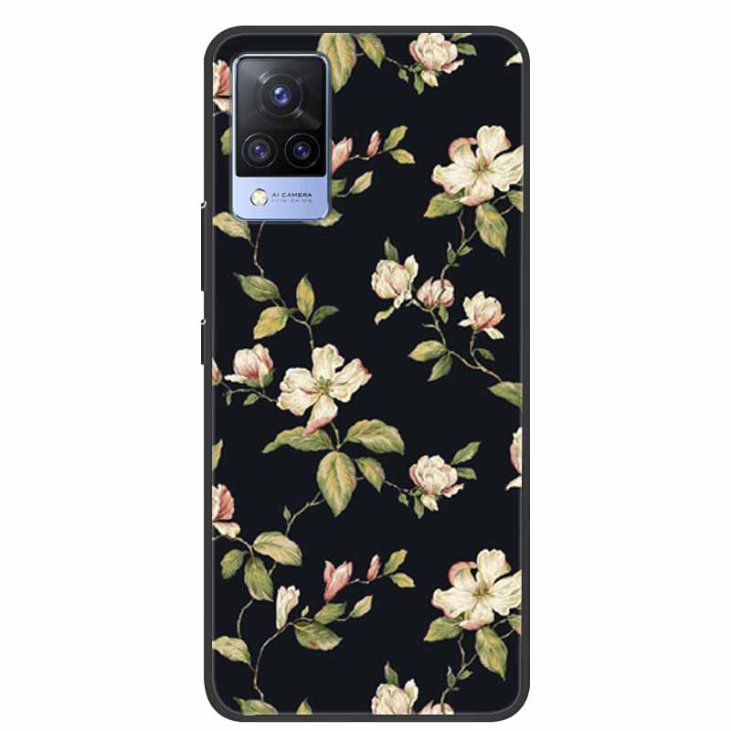 For Vivo S9 V21 V21e Case Black Silicone Back Cover Case For Vivo V21 S9 V21e Phone Cases Cover V 21 e S 9 Funda Coque Cartoon