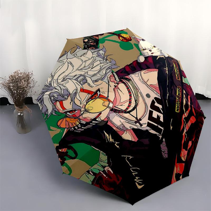 1pc Jujutsu Kaisen Satoru Gojo Inspired Automatic Opening Folding Umbrella with 8-Bone Iron Frame Portable for Fans, Travelers, Everyday Use, Festival