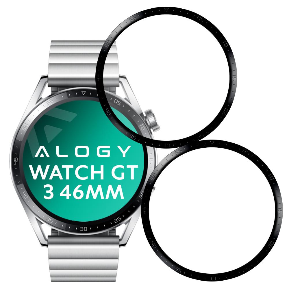 2X Elastyczne Szkło 3D Alogy Do Huawei Watch Gt 3 46Mm Black