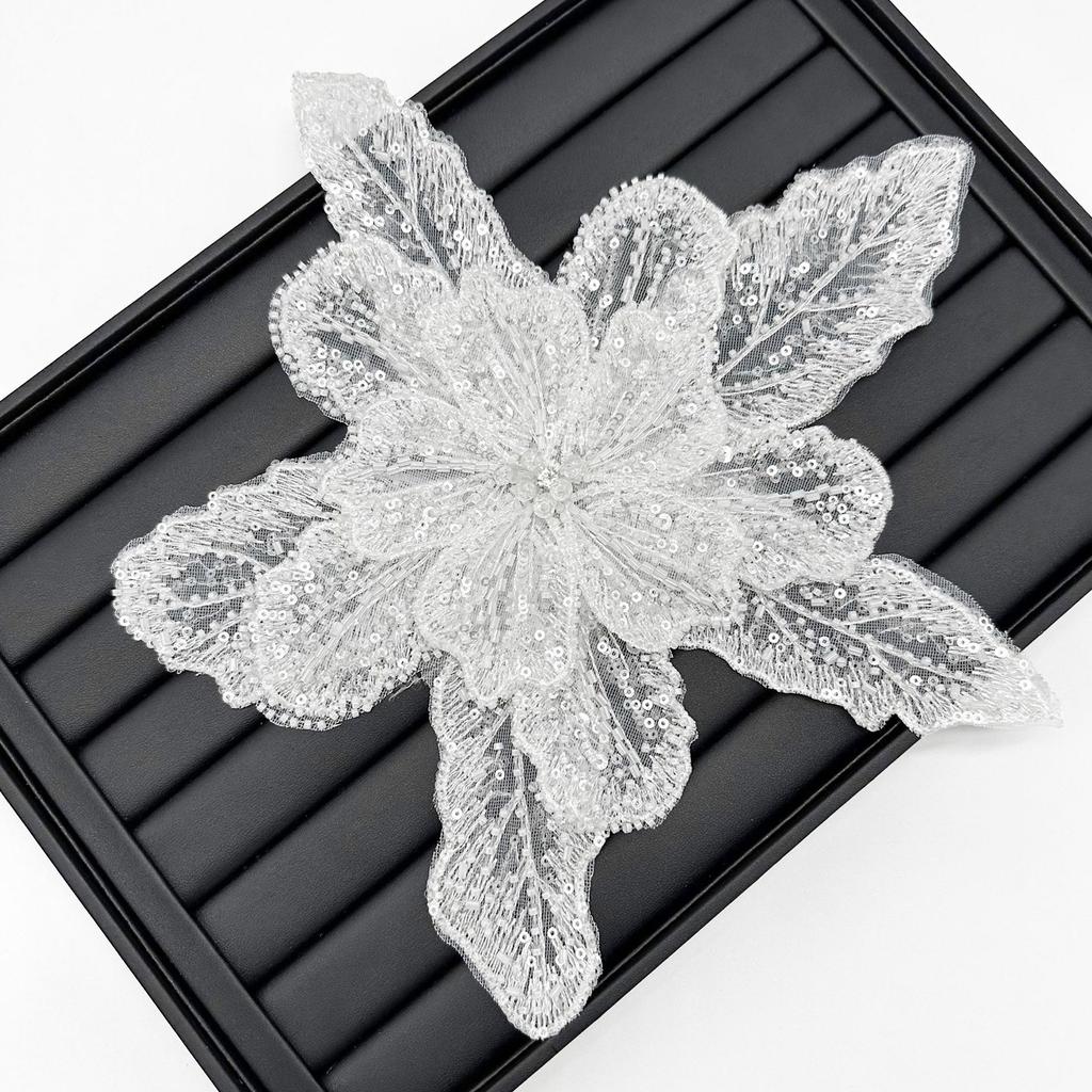 Eye-Catching Sequins Flower Applique for Clothes Hat Sewing Patches DIY Scarf Wedding Dress Decors Accessories