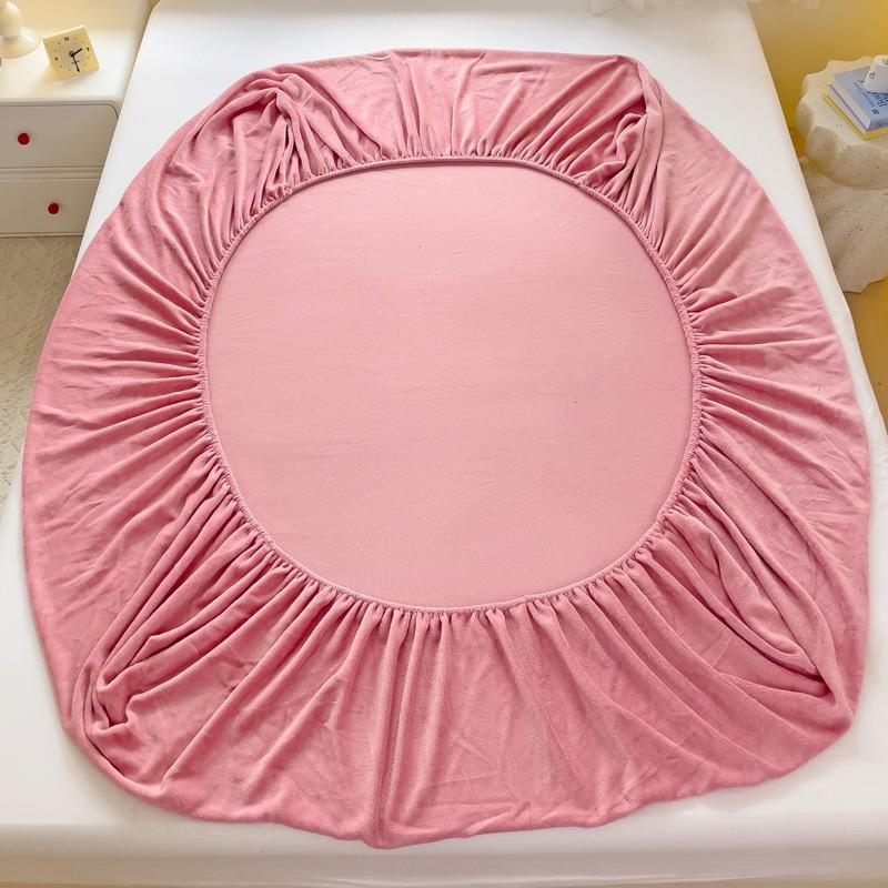 Solid Color Milk Velvet Mattress Cover Set - Thick, Warm, Full-Surround Protection