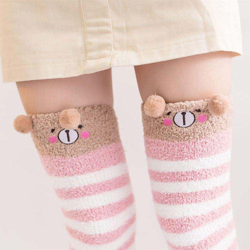 Girl Compression Kawaii Sock Japanese Animal Knee Long Thigh High Striped Warm Socks Winter
