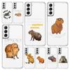 Cute Cartoon Capybara Phone Case For Samsung Galaxy S23 S22 Ultra S20 S21 FE 5G S10 S10E S9 S8 Plus 4G Silicone Clear Back Cover