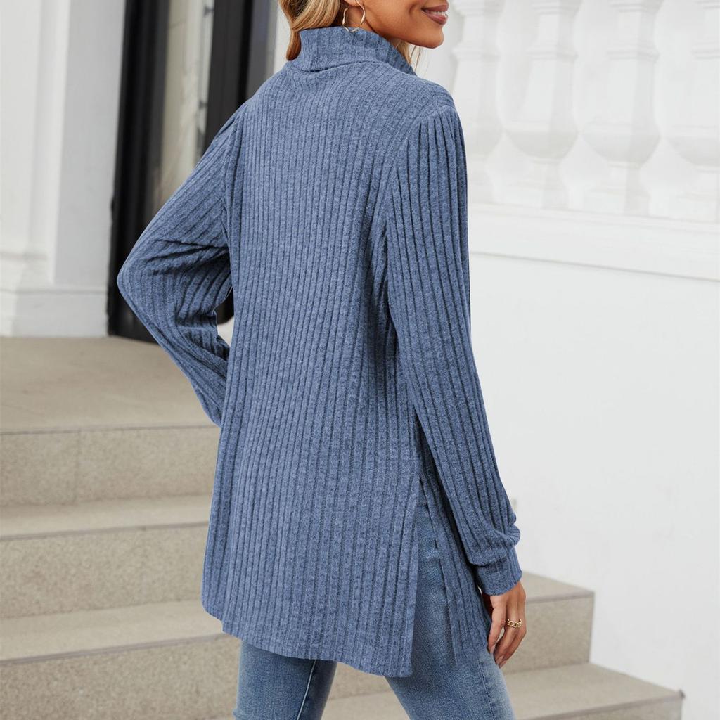 HNXC Женская мода повседневная однотонная водолазка с длинным рукавом и полуворотом, толстовки и свитшоты