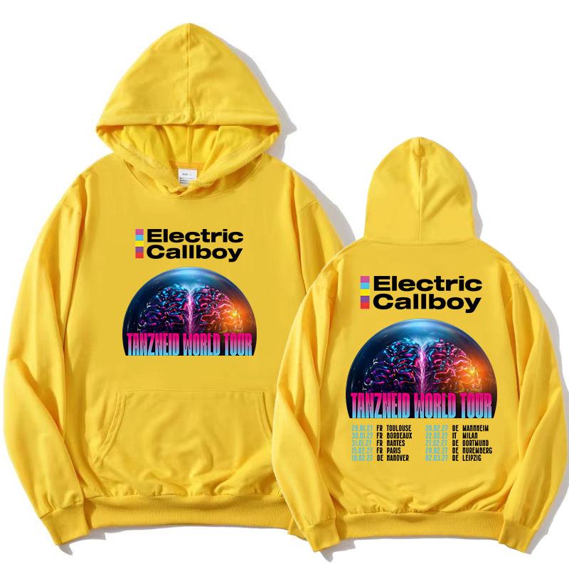 Electric Callboy Tanzneid World Tour Hoodie Men Women Long Sleeve Hooded Sweatshirt Rock Band Graphic Pocket Pullover Unisex Top