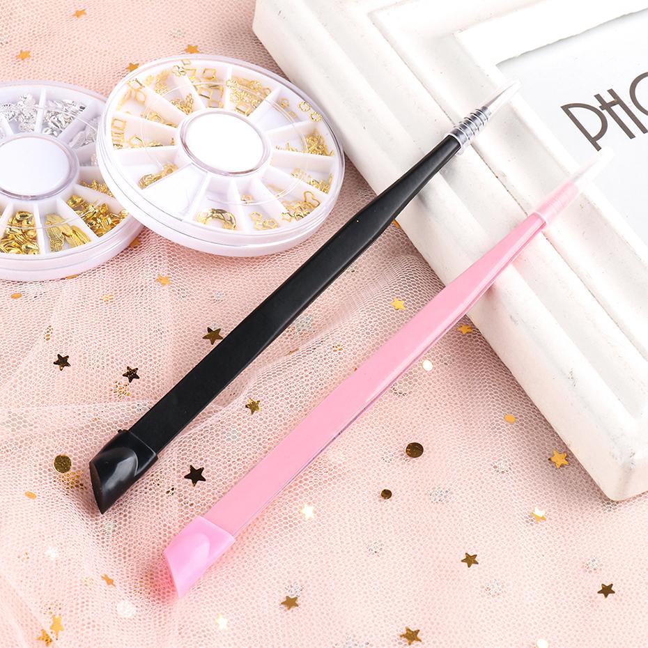 Двусторонний многофункциональный пинцет для дизайна ногтей, подбор ювелирных изделий для ногтей, прямой набор для подбора головок, силиконовый инструмент для нажима на головку, маникюрный инструмент