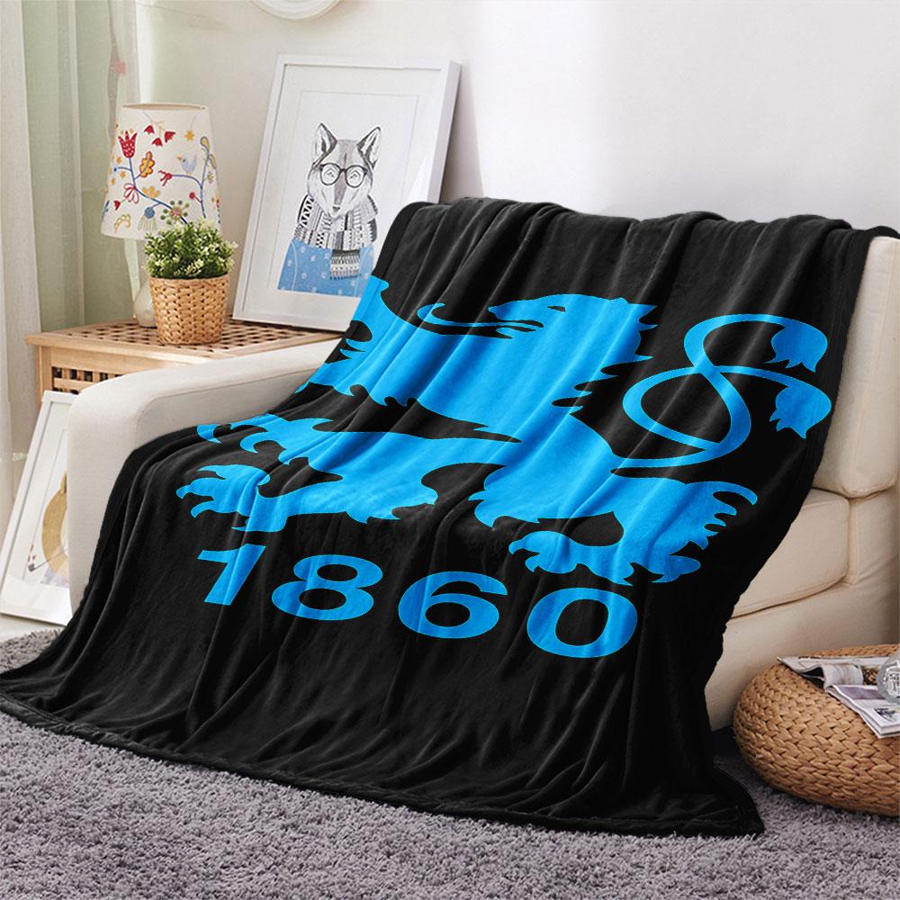 1PC TSV 1860 Munich Patterned Flannel Blanket Suitable For All Seasons for Home Decor Warmth and Comfort Gifts Holiday Present