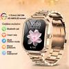 Fashion New Women Smart Watch AMOLED Curved Screen IP68 Waterproof Voice Bluetooth Call Heart Rate Blood Pressure Monitor Health Smartwatch