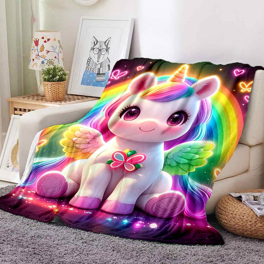 Rainbow Unicorn Flannel Blanket Throw Blanket Soft Warm Sofa Bed Camping home Decor Unique Christmas Gift C926185