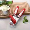 Manual Can Opener with Safety Cover and Ergonomic Red Handle - Heavy-duty and Easy To Grip Kitchen Tool, Perfect Gift for Christmas