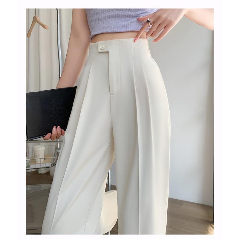 Drainpipe Style High Waisted Loose Fit Trousers for Women