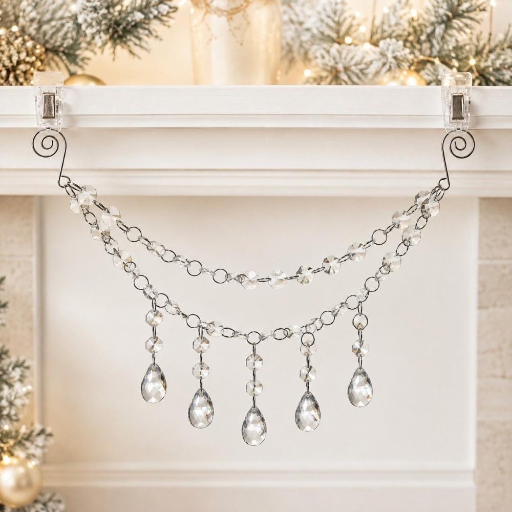 Acrylic Christmas Tree Ornaments Transparent Rhinestone Beads Pendant Hanging Ornaments Home Decor