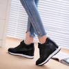 Fashion Women Casual Shoes Autumn Platform Hidden Increasing Sneakers PU Leather Shoes Woman Breathable High Quality White Shoe New 2024