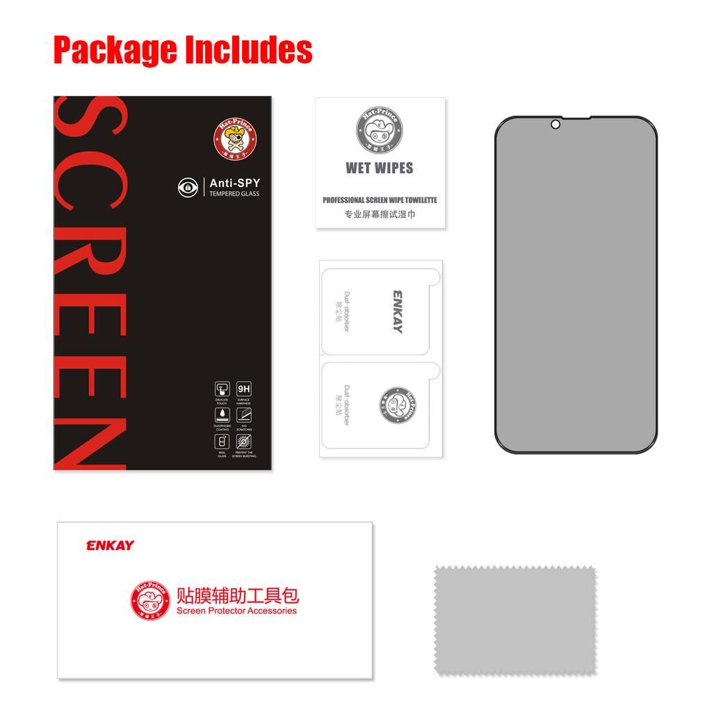 ENKAY HAT PRINCE 28° Защитная пленка из закаленного стекла с защитой от шпионажа и антибликовым покрытием, с полным покрытием экрана для iPhone 13/13 Pro/14/14