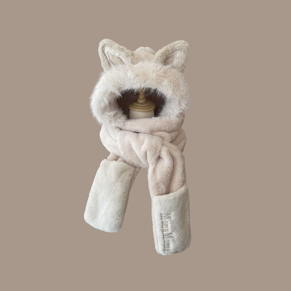 Keep Warm Hat Scarf Gloves Set Thickened Ear Protection Cap New Women Beanies Cap Autumn Winter