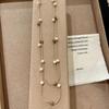 Coffee Gold Star Sugar Cube Bead Necklace, French Style Layered Chain