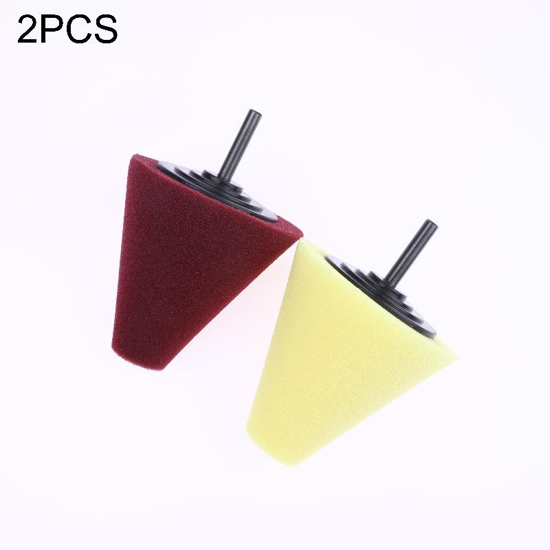 2pcs Sponge Car Hub Polishing Sponge Grinding Head Metal Plastic Grinding Conical Sponge Polishing Sponge Wheel