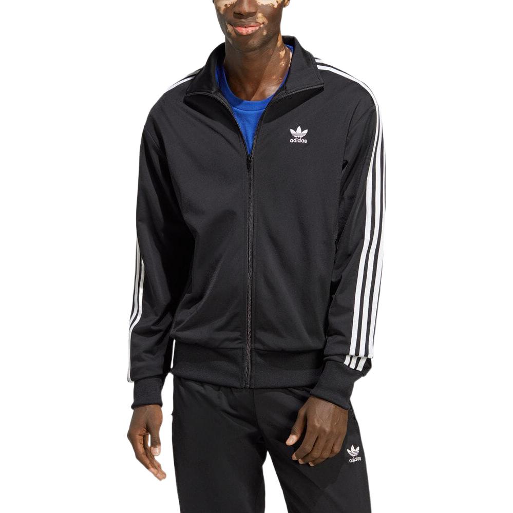 adidas Originals Trefoil Logo Вышитый полосатый воротник-стойка Куртка Мужские куртки Черные IA6340
