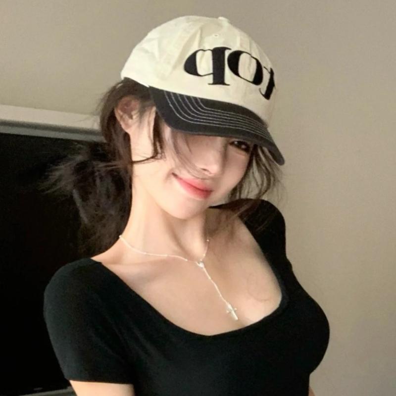 Новые крутые бейсболки с вышитыми большими буквами для женщин, весна-лето, повседневная универсальная корейская версия популярных мужских шляп