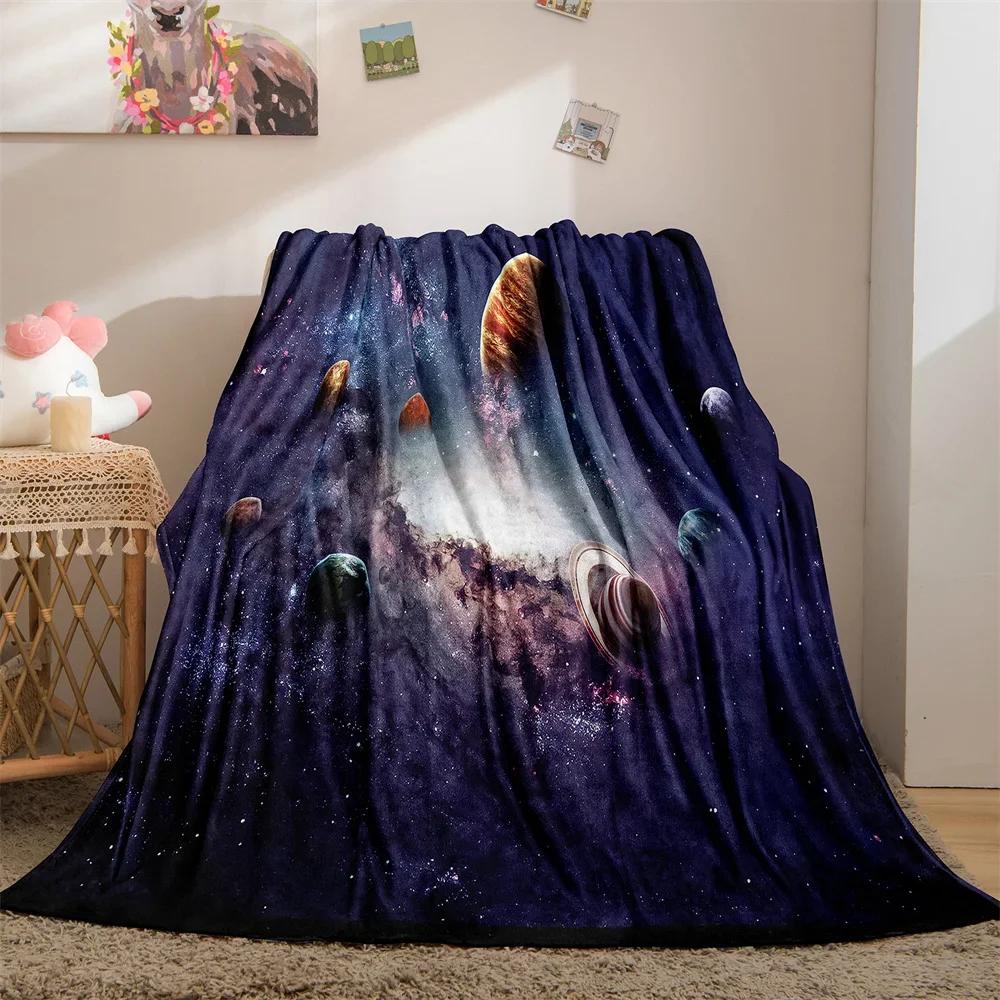 Galaxy Blanket Star Throws Planet Space Gift for Boy Girl Colorful Soft Lightweight Flannel Fleece Blankets Purple for Bed Couch