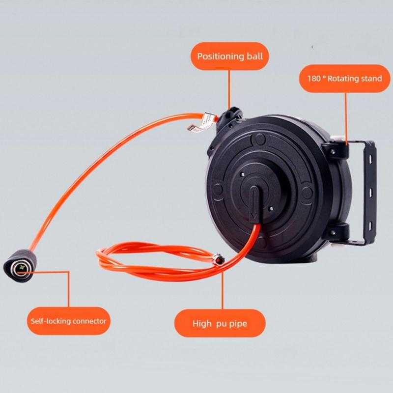 Automatic Retractable Dust Proof Miniature Air Hose Reel for High Pressure Applications in Automotive Repairing Shops