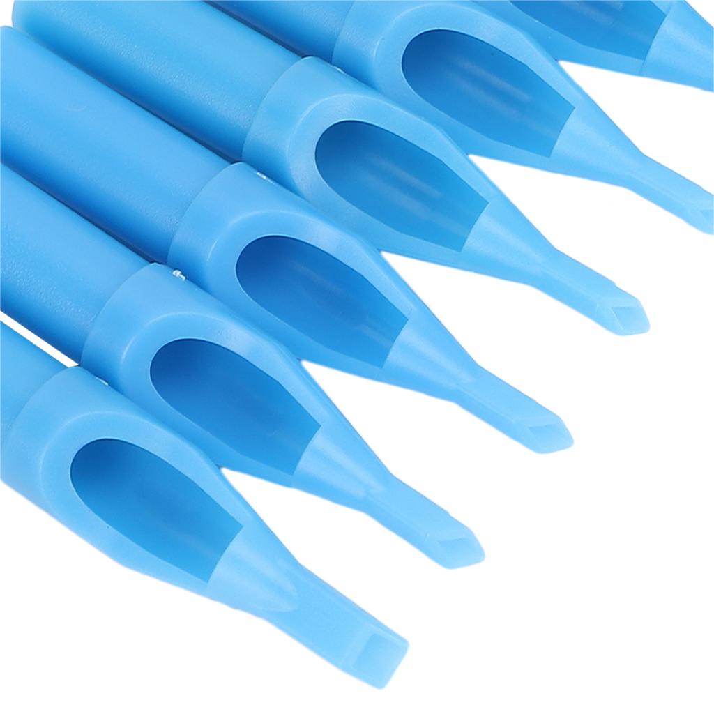 100 шт. одноразовые смешанные иглы для татуировки, портативные синие длинные аксессуары для тату-наконечников