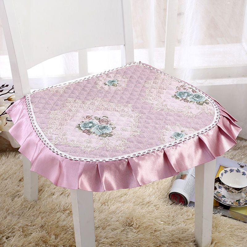 Подушка для обеденного стула, европейские подушки для сидений с принтом и кружевом, качественный коврик для стула Four Seasons, нескользящая подушка для ягодиц
