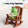 Miniature Frog Figurines Cute Frog Sculpture with Rocking Chair, Desk Decoration Collectibles Gift