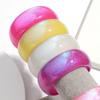 Glitter Big Round Colorful Resin Bangle Geometric Design Transparent Hand Ring  Decoration