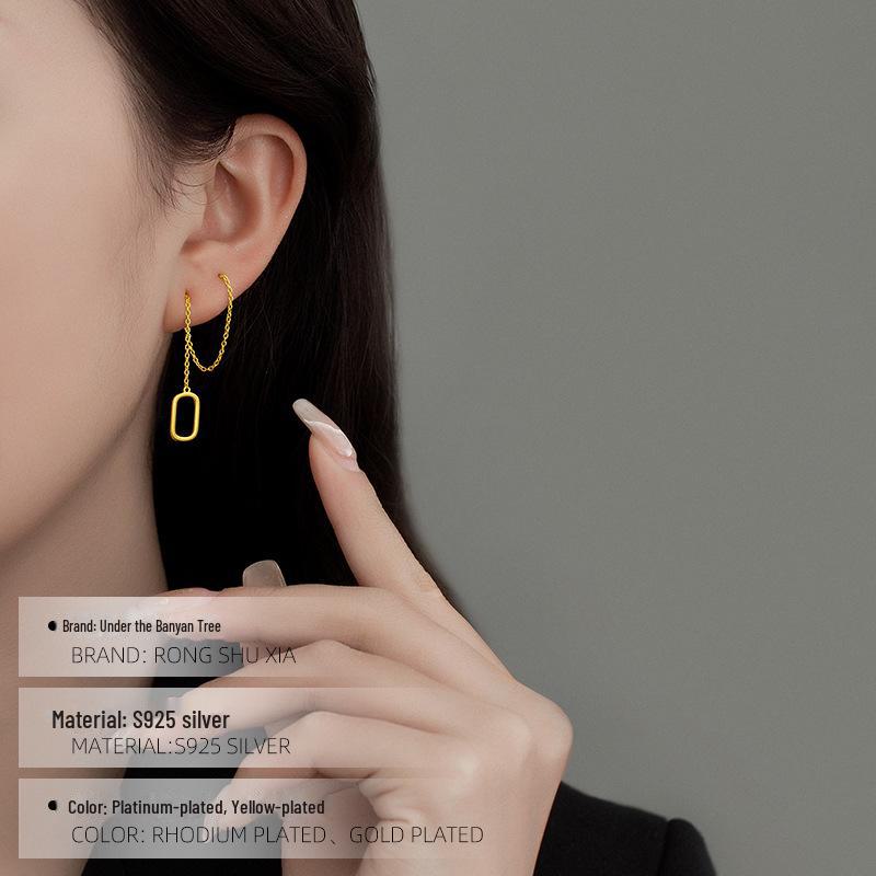 Серьги-кисточки Banyan Tree из стерлингового серебра 925 пробы, длинные, геометрические, для женщин - Новый стиль