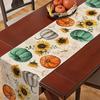 Дорожка для стола на День благодарения с принтом тыквы и подсолнуха, устойчивая к пятнам, многоразовая защита стола, украшение
