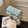 Осенне-зимняя шерстяная маленькая сумка женская 2025 новая модная модная сумка на плечо с цепочкой популярная маленькая ароматная шерстяная маленькая квадратная сумка