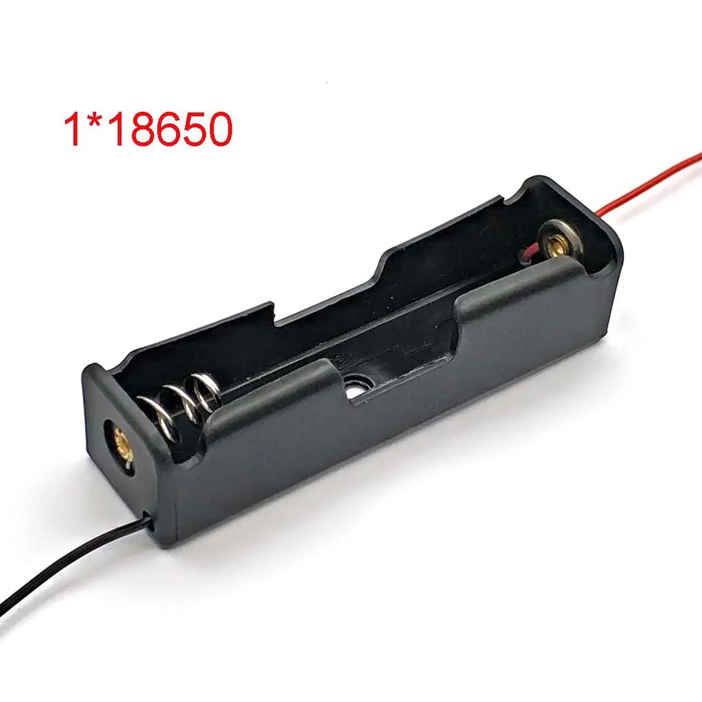 18650 Battery Storage Box Case DIY 1/2/3/4 Slot Way DIY Batteries Clip Holder Container with Wire Lead Pin