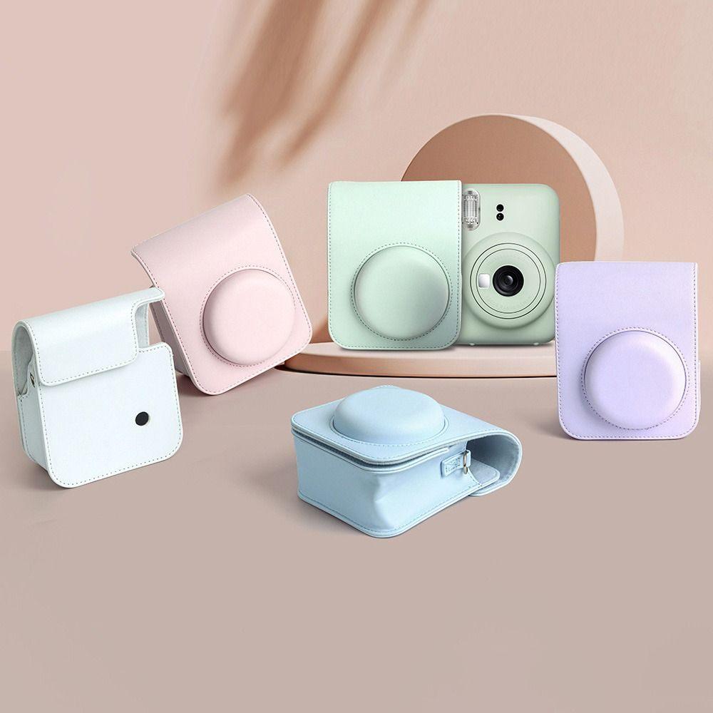 with Shoulder Strap Instant Camera Case PU Leather Protective Cover for Fujifilm Instax Mini 12