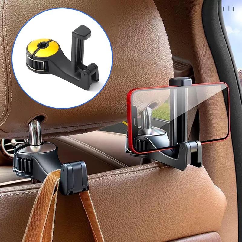 1Pc Hidden Car Hook Phone Holder Car Seat Headrest Hook Universal Car-mounted Multi-functional Mobile Phone Holder Car Accessory