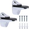 2 Pcs Glass Shelf Support Adjustable Glass Shelf Bracket Polished Chrome Wall Mount For 3-20mm Thickness Shelf
