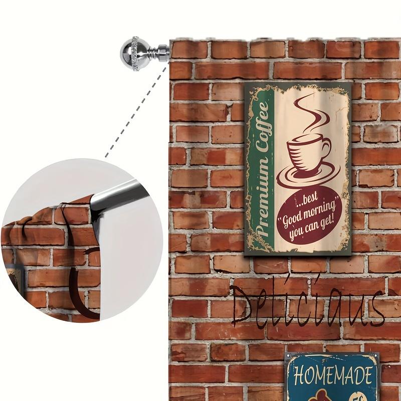 2Panel Кухонные Шторы Кофейная Ложка Растительный Принт Шторы для Окна Кухни Короткие Шторы Карманные Шторы для Кухни