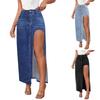Ladies Fashion High Split Denim Skirts