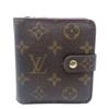 Used Bifold Wallet Compact Zip M61667 Monogram Brown Accessory