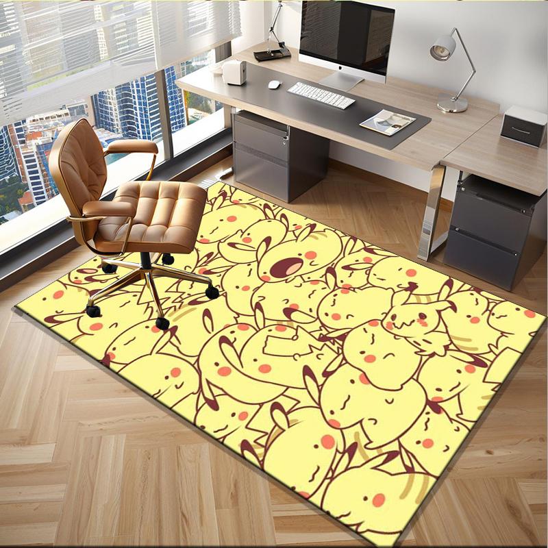 Cute Pika Adventure Office Rug Chair Mat, Game Carpet, Suitable for Front Door, Bedroom, Living Room, Desk, Holiday Gift