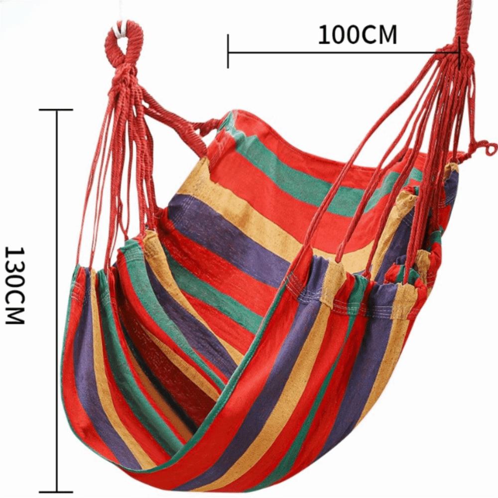 Colorful Stripe Hammock Chair Anti-Rollove Canvas Swing Durable Canvas Hanging Chair Indoor