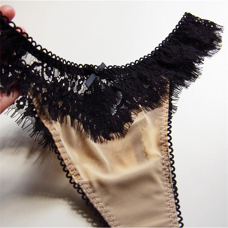 Кружевные стринги с низкой посадкой и Т-образной спинкой - Мягкое и дышащее нижнее белье