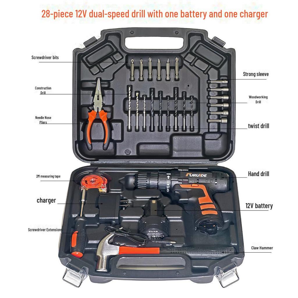 Портативный многофункциональный набор инструментов: Комплект для электрики, деревообработки и ремонта с ящиком для инструментов