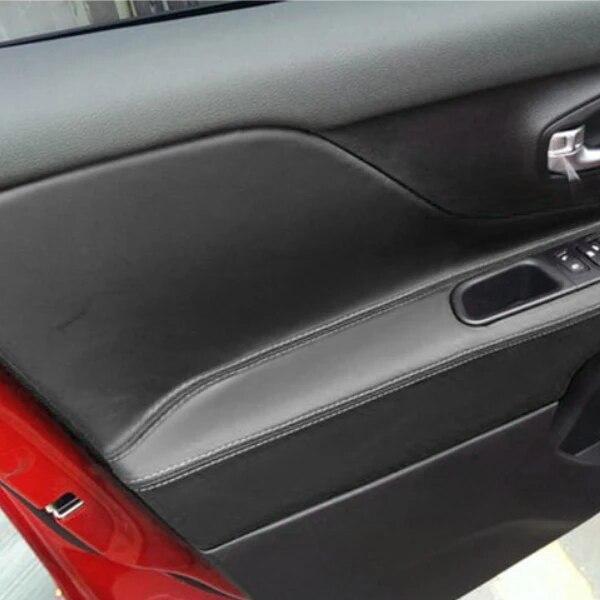 4 шт., автомобильная микрофибра, кожаная внутренняя дверь, подлокотник, панель, защитная накладка для Jeep Renegade 2015 2016 2017