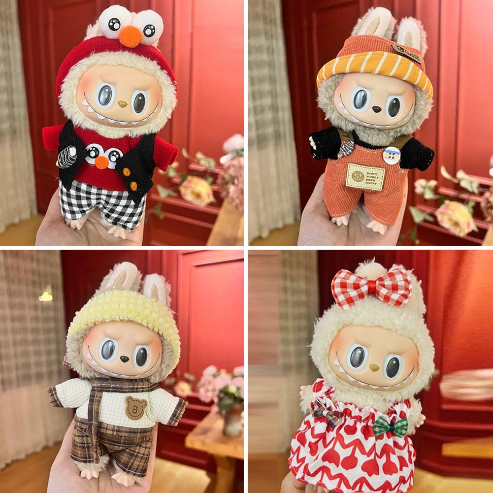 Для 17 см Кукольная одежда Лабубу Модная одежда Толстовки Кукольная одежда Цветовые толстовки Кукольные аксессуары Милые украшения Маленькая одежда